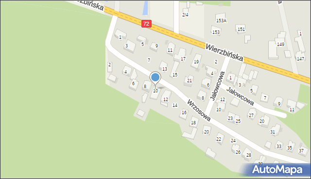 Aleksandrów Łódzki, Wrzosowa, 10, mapa Aleksandrów Łódzki