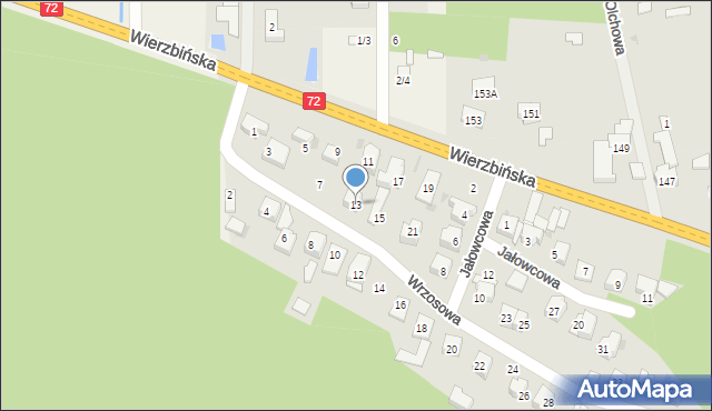 Aleksandrów Łódzki, Wrzosowa, 13, mapa Aleksandrów Łódzki