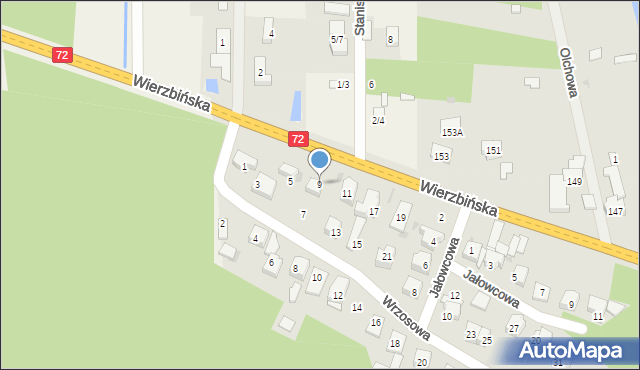 Aleksandrów Łódzki, Wrzosowa, 9, mapa Aleksandrów Łódzki