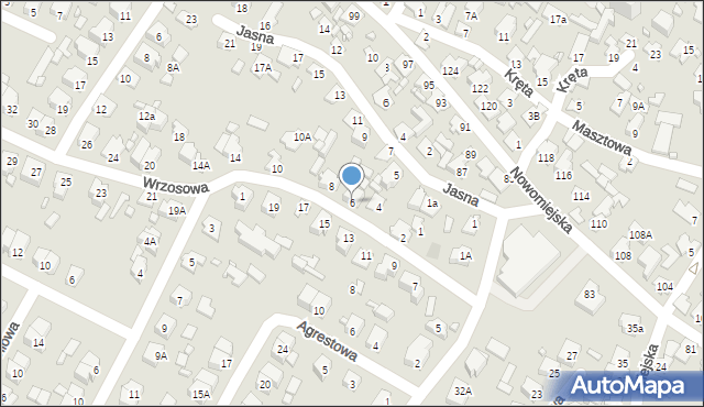 Augustów, Wrzosowa, 6, mapa Augustów