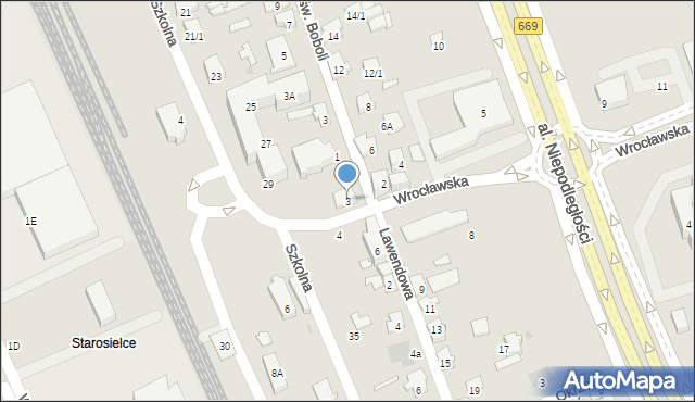 Białystok, Wrocławska, 3, mapa Białegostoku