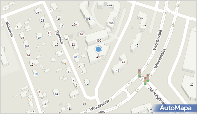 Białystok, Wrocławska, 49F, mapa Białegostoku