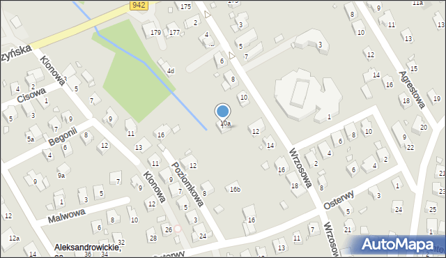 Bielsko-Biała, Wrzosowa, 10b, mapa Bielsko-Białej