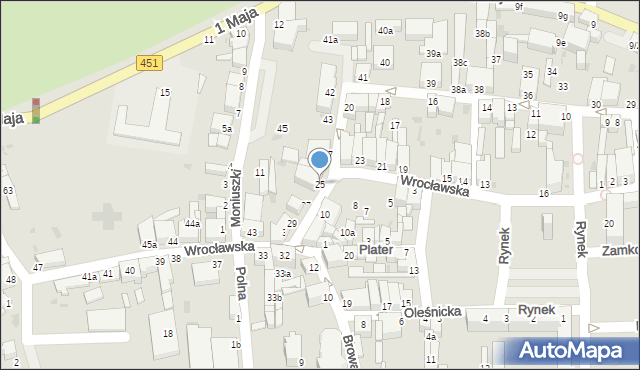 Bierutów, Wrocławska, 25, mapa Bierutów