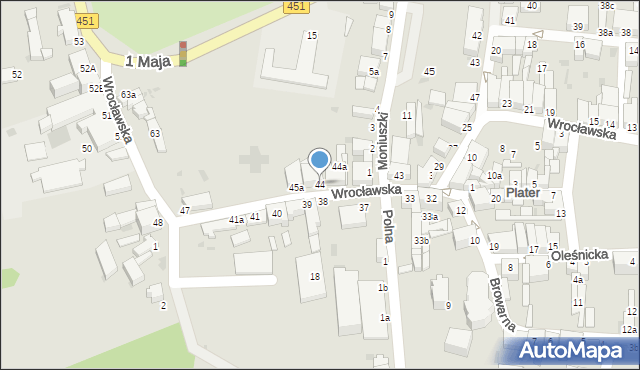 Bierutów, Wrocławska, 44, mapa Bierutów
