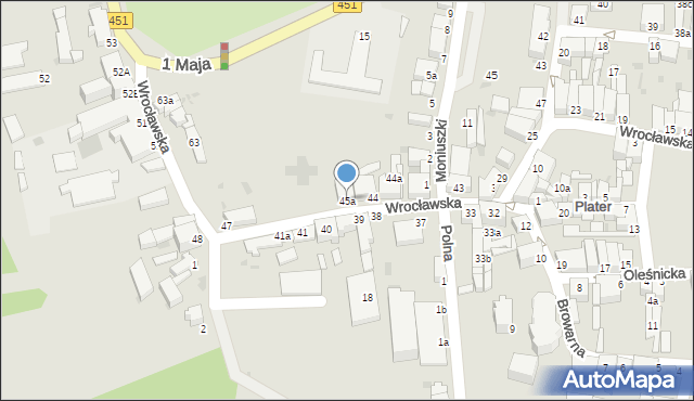 Bierutów, Wrocławska, 45a, mapa Bierutów