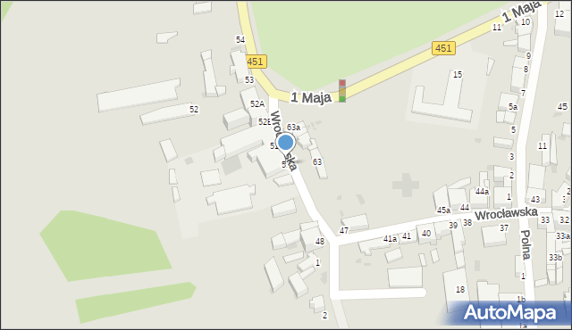 Bierutów, Wrocławska, 51, mapa Bierutów