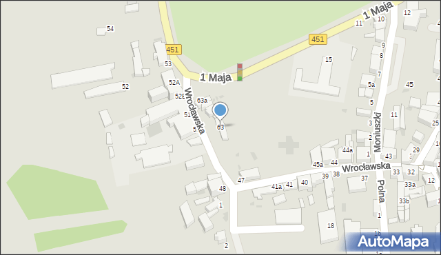 Bierutów, Wrocławska, 63, mapa Bierutów