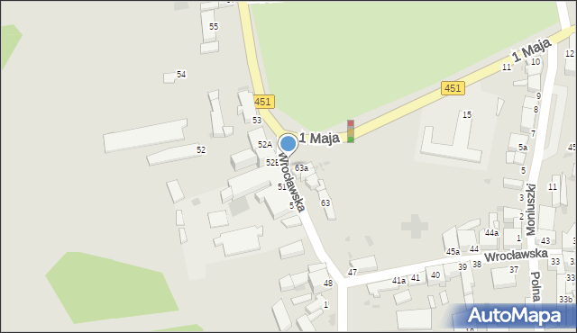 Bierutów, Wrocławska, 64, mapa Bierutów