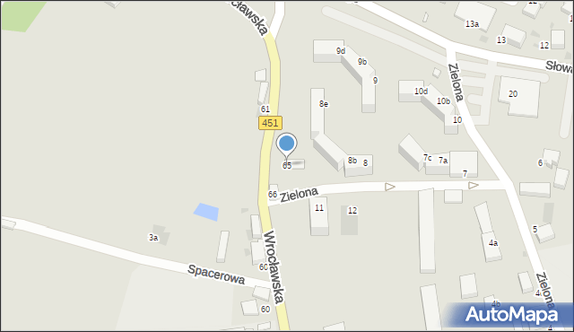 Bierutów, Wrocławska, 65, mapa Bierutów