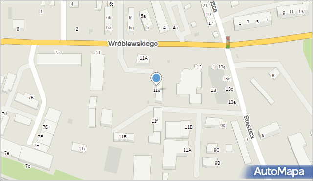 Bolesławiec, Wróblewskiego Walerego, gen., 11e, mapa Bolesławca