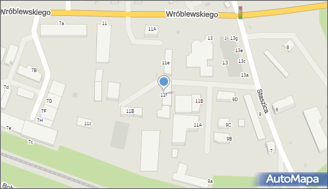 Bolesławiec, Wróblewskiego Walerego, gen., 11f, mapa Bolesławca