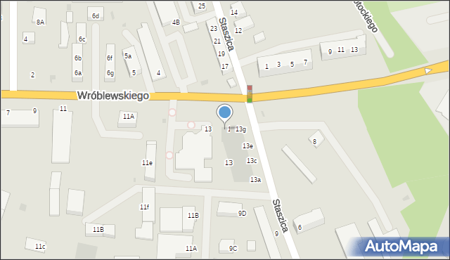 Bolesławiec, Wróblewskiego Walerego, gen., 13i, mapa Bolesławca