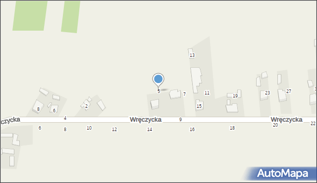 Borowe, Wręczycka, 5, mapa Borowe