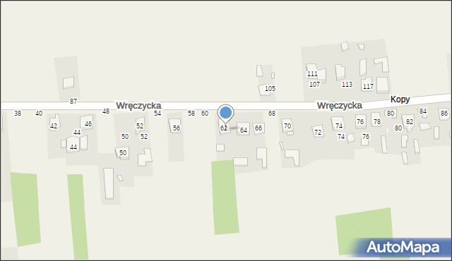 Borowe, Wręczycka, 62, mapa Borowe