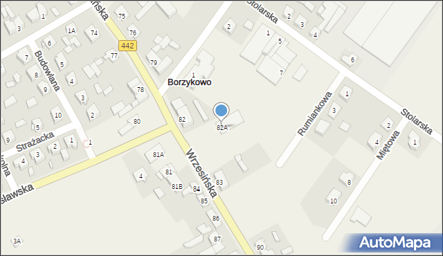 Borzykowo, Wrzesińska, 82A, mapa Borzykowo