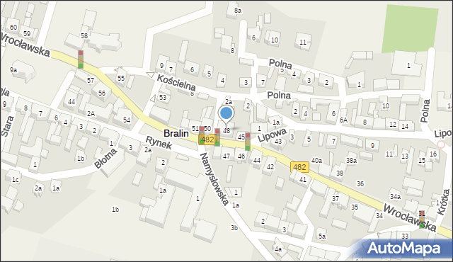 Bralin, Wrocławska, 48, mapa Bralin