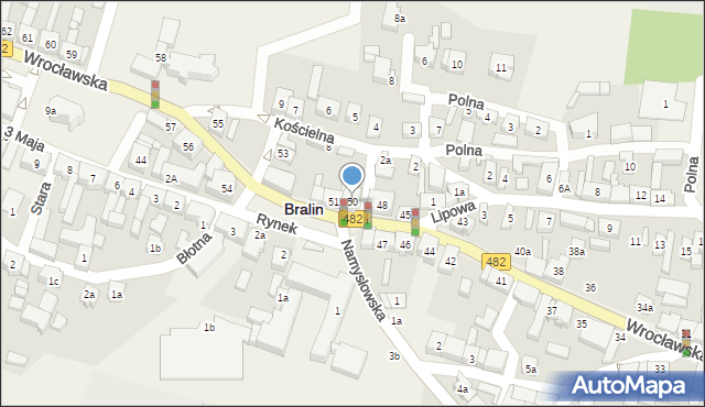 Bralin, Wrocławska, 50, mapa Bralin