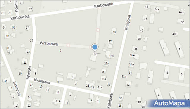 Brodnica, Wrzosowa, 14, mapa Brodnica
