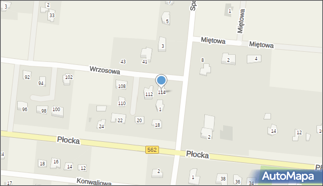 Brwilno, Wrzosowa, 114, mapa Brwilno