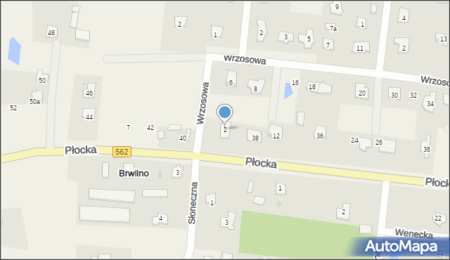 Brwilno, Wrzosowa, 2, mapa Brwilno
