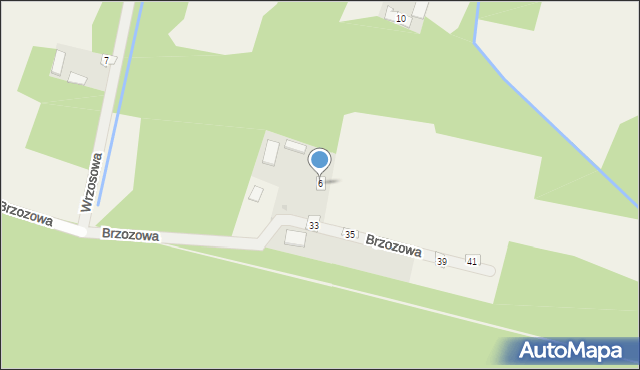 Brzeźce, Wrzosowa, 6, mapa Brzeźce