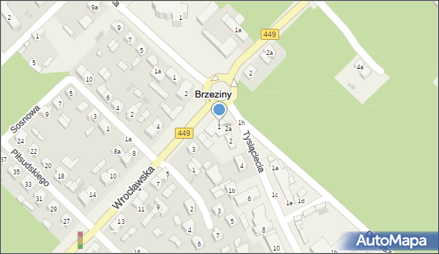 Brzeziny, Wrocławska, 1, mapa Brzeziny