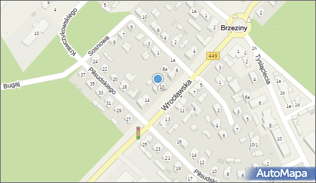 Brzeziny, Wrocławska, 12, mapa Brzeziny