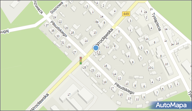 Brzeziny, Wrocławska, 15, mapa Brzeziny