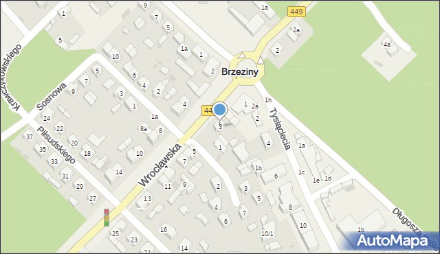 Brzeziny, Wrocławska, 3, mapa Brzeziny