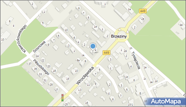 Brzeziny, Wrocławska, 6, mapa Brzeziny