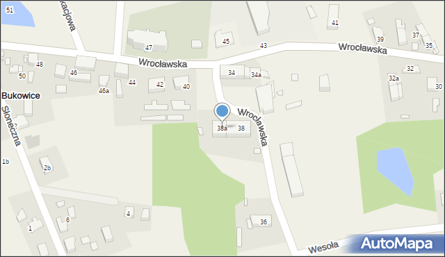 Bukowice, Wrocławska, 38a, mapa Bukowice