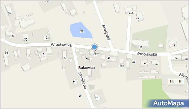 Bukowice, Wrocławska, 48, mapa Bukowice