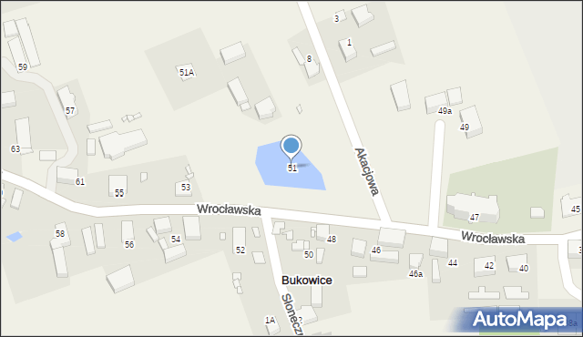 Bukowice, Wrocławska, 51, mapa Bukowice