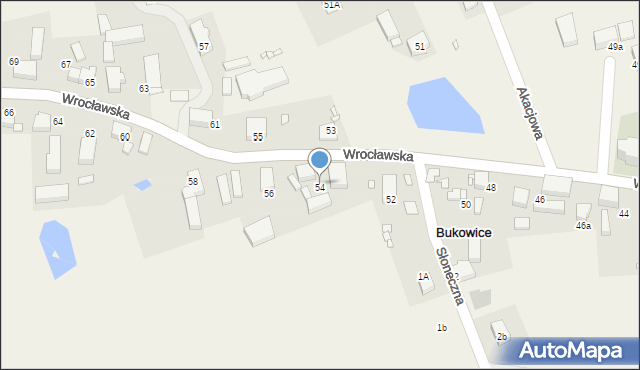 Bukowice, Wrocławska, 54, mapa Bukowice