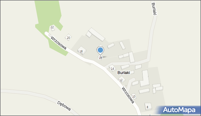 Burlaki, Wrzosowa, 16, mapa Burlaki