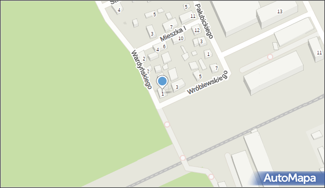 Bydgoszcz, Wróblewskiego Waleriana, 1, mapa Bydgoszczy