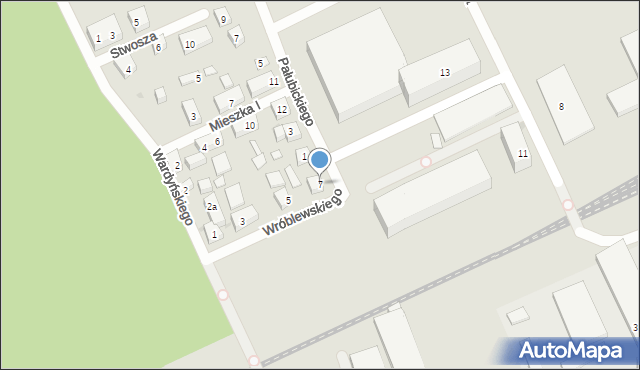 Bydgoszcz, Wróblewskiego Waleriana, 7, mapa Bydgoszczy