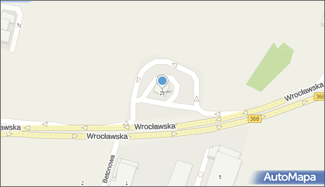 Byków, Wrocławska, 23, mapa Byków