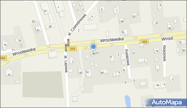 Byków, Wrocławska, 64, mapa Byków