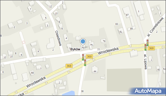 Byków, Wrocławska, 73, mapa Byków