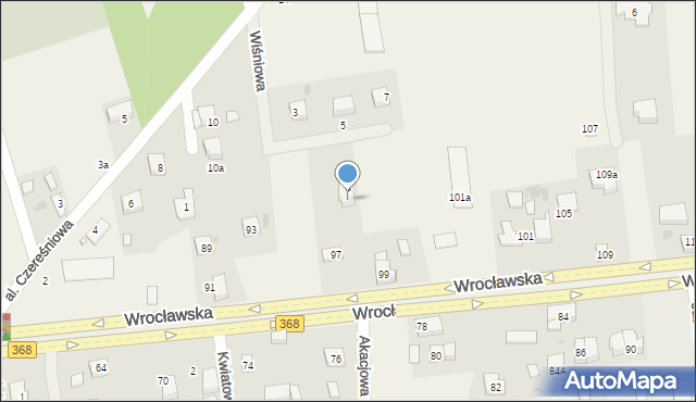 Byków, Wrocławska, 95, mapa Byków