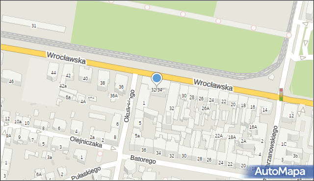 Bytom, Wrocławska, 32/34, mapa Bytomia