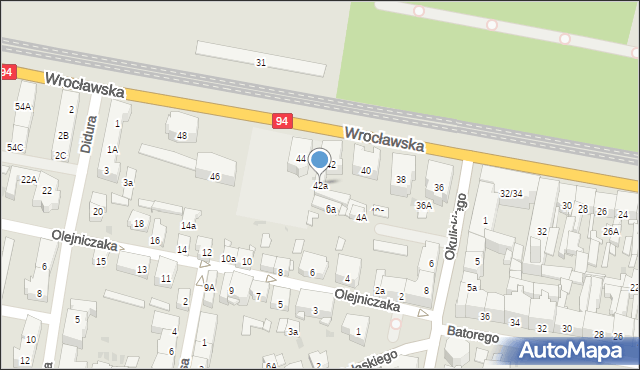 Bytom, Wrocławska, 42a, mapa Bytomia