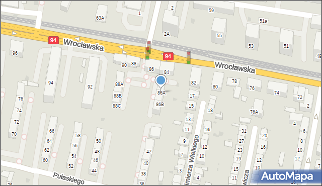 Bytom, Wrocławska, 86A, mapa Bytomia