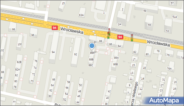 Bytom, Wrocławska, 88A, mapa Bytomia