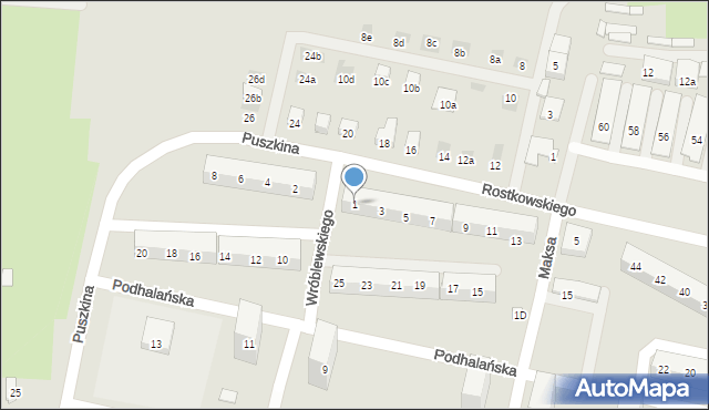 Bytom, Wróblewskiego Zygmunta, gen., 1, mapa Bytomia