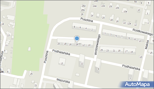 Bytom, Wróblewskiego Zygmunta, gen., 14, mapa Bytomia