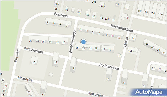 Bytom, Wróblewskiego Zygmunta, gen., 23, mapa Bytomia