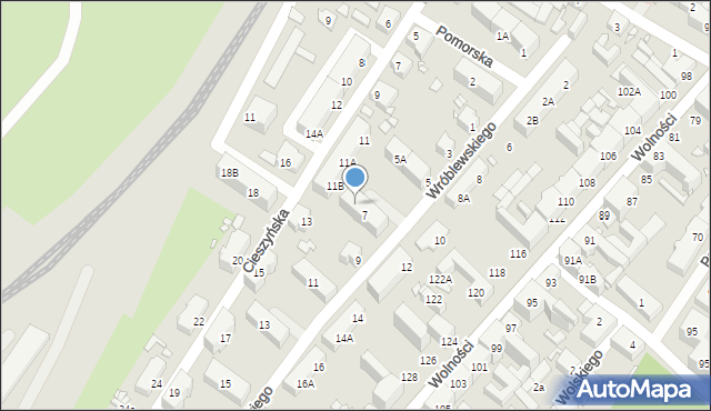 Chorzów, Wróblewskiego Walerego, gen., 7A, mapa Chorzów